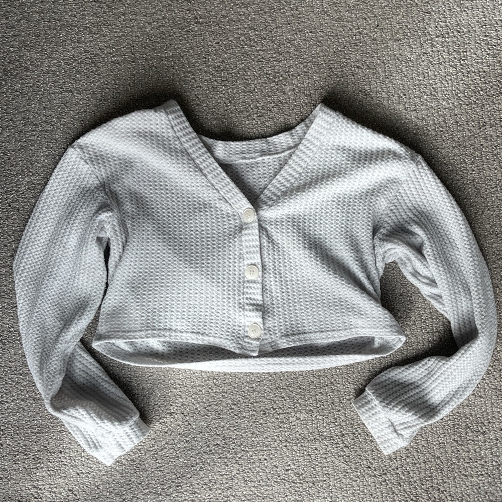 White Button-Up Women's Sweater